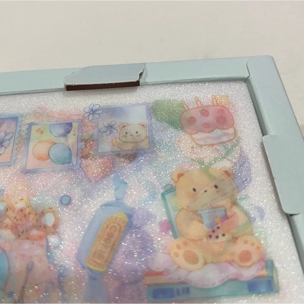 Set of 8 Sheets of Teddy Bear and Sweets Themed Glitter Stickers